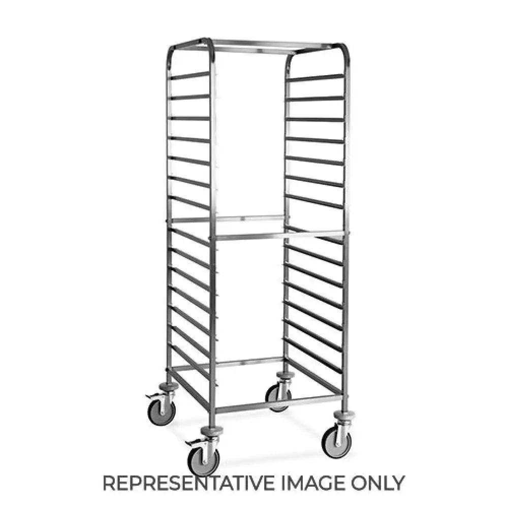 CARRELLO PORTATEGLIE 14XGN 2/1 GUIDE A ’C’ 2 RUOTE FRENATE - 2072-F - METALCARRELLI - CARRELLI