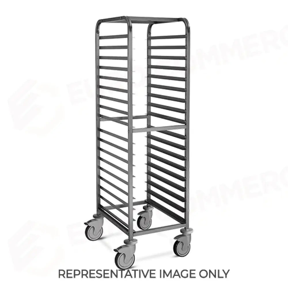 CARRELLO PORTATEGLIE 18X60X40 GUIDE A ’L’ CON FERMO 2 RUOTE FRENATE - 2066-F - METALCARRELLI - CARRELLI