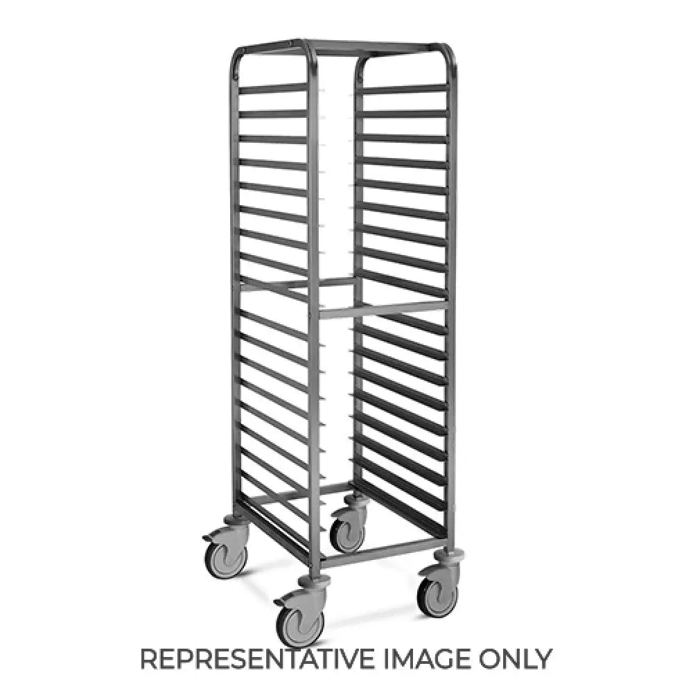 CARRELLO PORTATEGLIE 18X60X40 GUIDE A ’L’ CON FERMO 2 RUOTE FRENATE - 2066-F - METALCARRELLI - CARRELLI