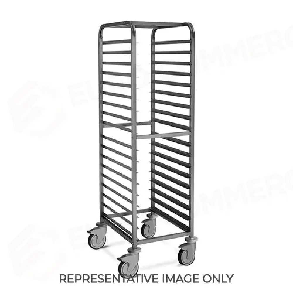 CARRELLO PORTATEGLIE 18X60X40 GUIDE A ’L’ CON FERMO SALDATO 2 RUOTE FRENATE - 2066S-F - METALCARRELLI - CARRELLI