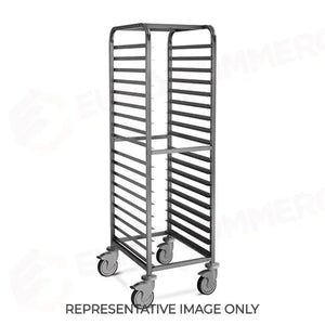 CARRELLO PORTATEGLIE 18X60X40 GUIDE A ’L’ CON FERMO SALDATO 2 RUOTE FRENATE - 2066S-F - METALCARRELLI - CARRELLI