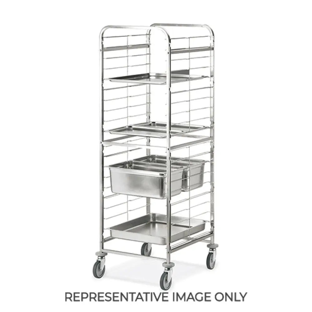 CARRELLO PORTATEGLIE 20XGN 2/1 GUIDE IN FILO 2 RUOTE FRENATE - 2092-F - METALCARRELLI - CARRELLI