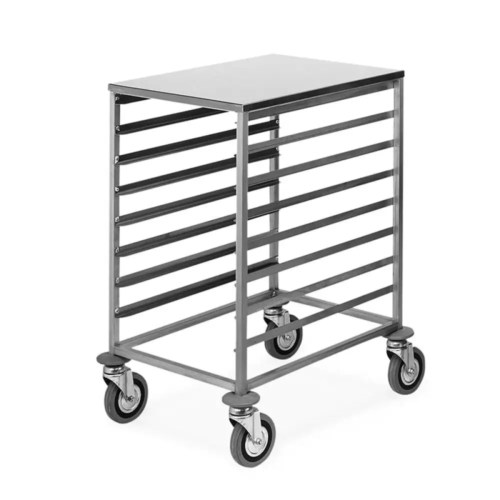 CARRELLO PORTATEGLIE 8X60X40 GUIDE A ’L’ PIANO SUPERIORE INOX - 2078 - METALCARRELLI - CARRELLI