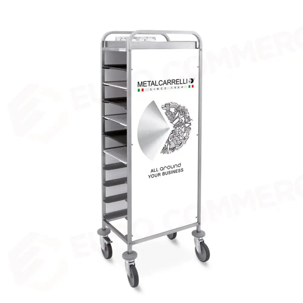 CARRELLO PORTAVASSOI PANNELLI IN LAMIERA ELETTROZINCATA VERNICIATA BIANCA PERSONALIZZABILI CON STAMPA DIGITALE PORTATA