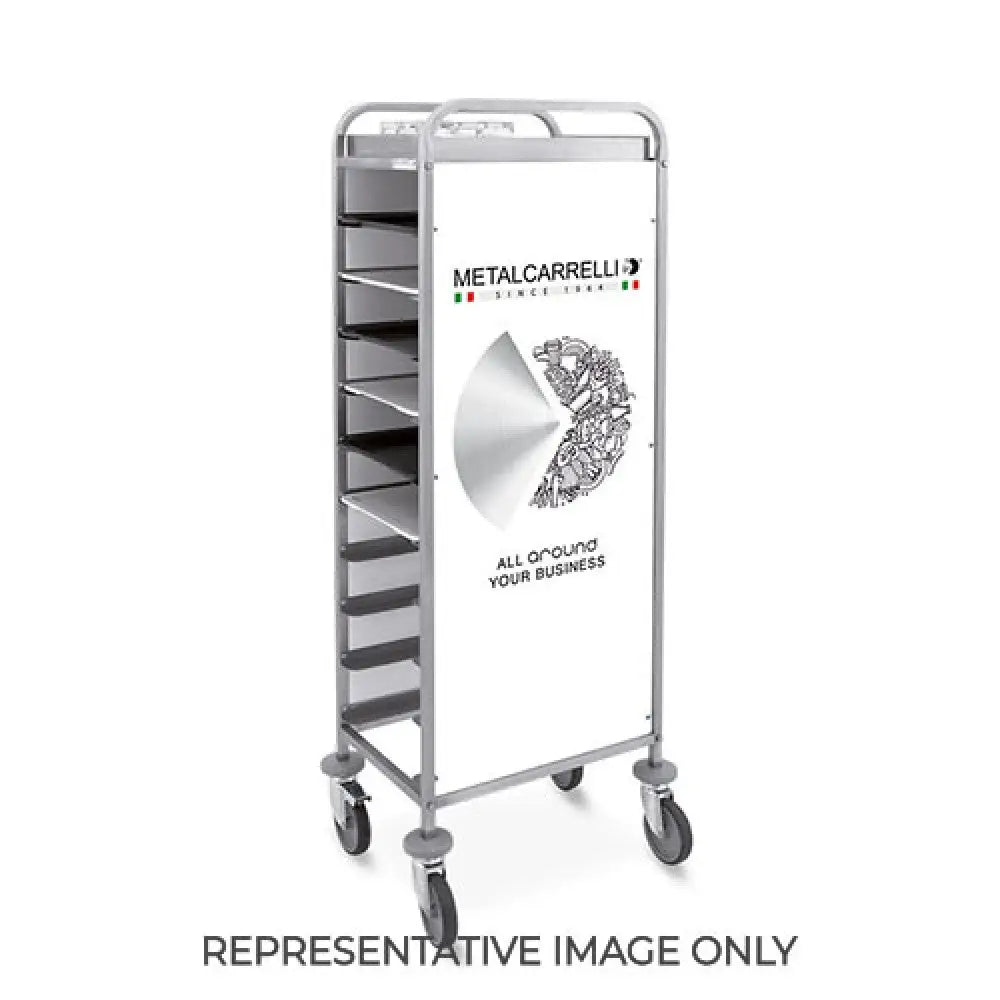 CARRELLO PORTAVASSOI PANNELLI IN LAMIERA ELETTROZINCATA VERNICIATA BIANCA PERSONALIZZABILI A PIACERE CON STAMPA