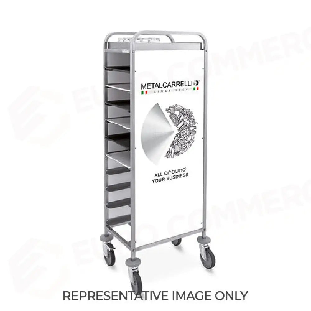 CARRELLO PORTAVASSOI PANNELLI IN LAMIERA ELETTROZINCATA VERNICIATA BIANCA PERSONALIZZABILI CON STAMPA DIGITALE PORTATA