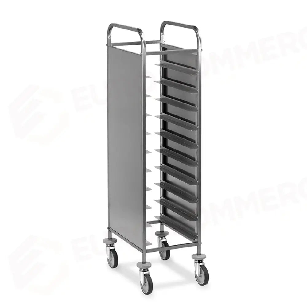 CARRELLO PORTAVASSOI PANNELLI LATERALI INOX PORTATA 10 VASSOI EN - 1470EN-PI - METALCARRELLI - CARRELLI