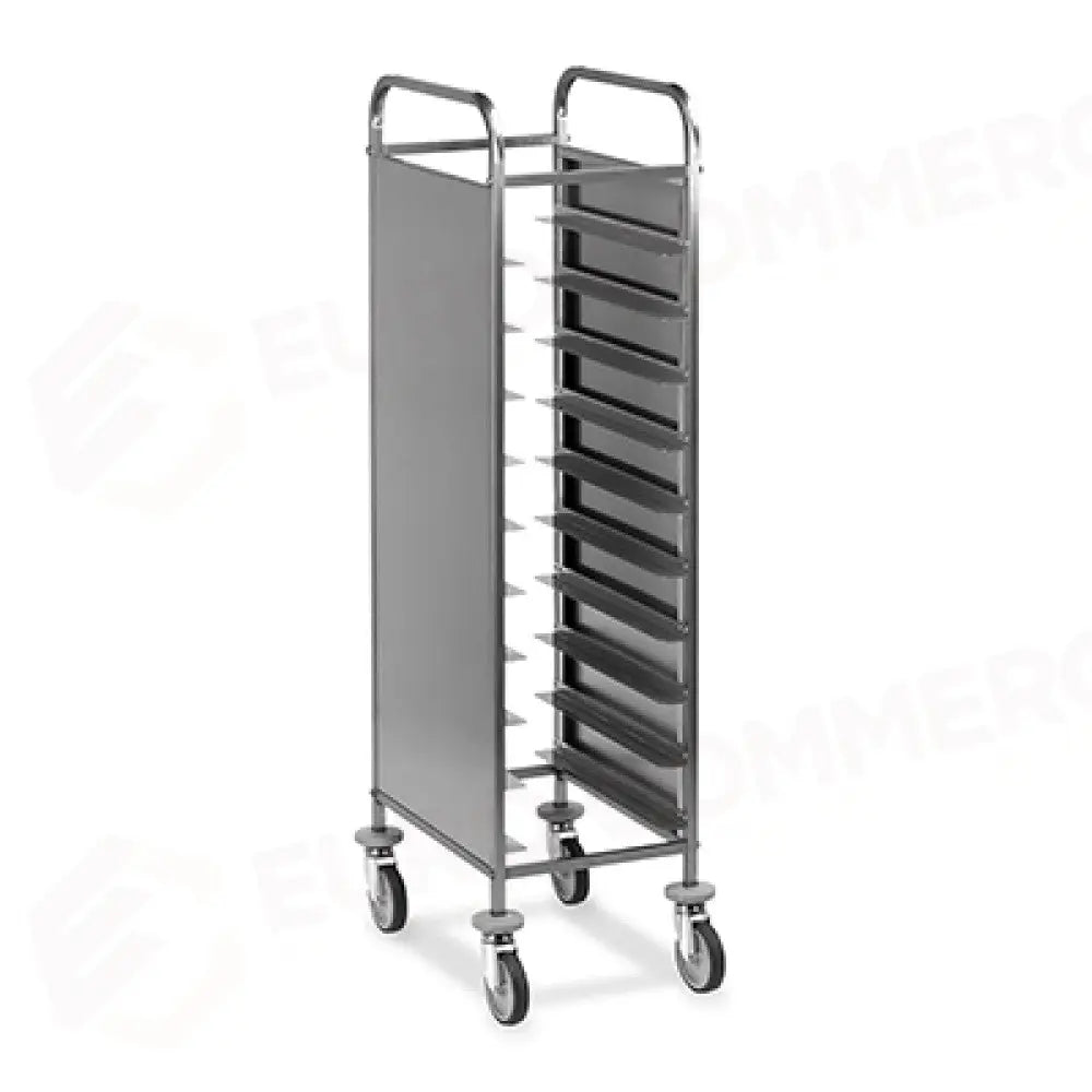 CARRELLO PORTAVASSOI PANNELLI LATERALI INOX PORTATA 10 VASSOI GN - 1470GN-PI - METALCARRELLI - CARRELLI