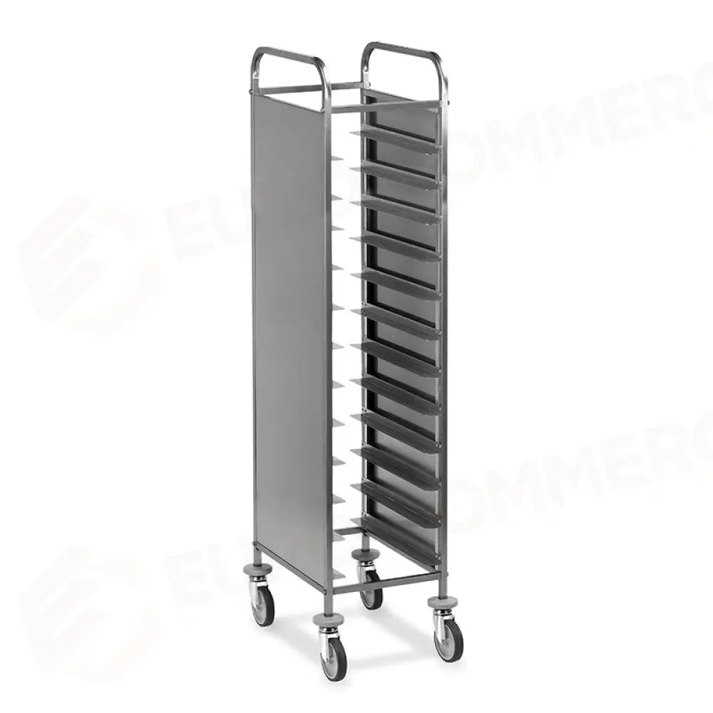 CARRELLO PORTAVASSOI PANNELLI LATERALI INOX PORTATA 12 VASSOI GN - 1472GN-PI - METALCARRELLI - CARRELLI