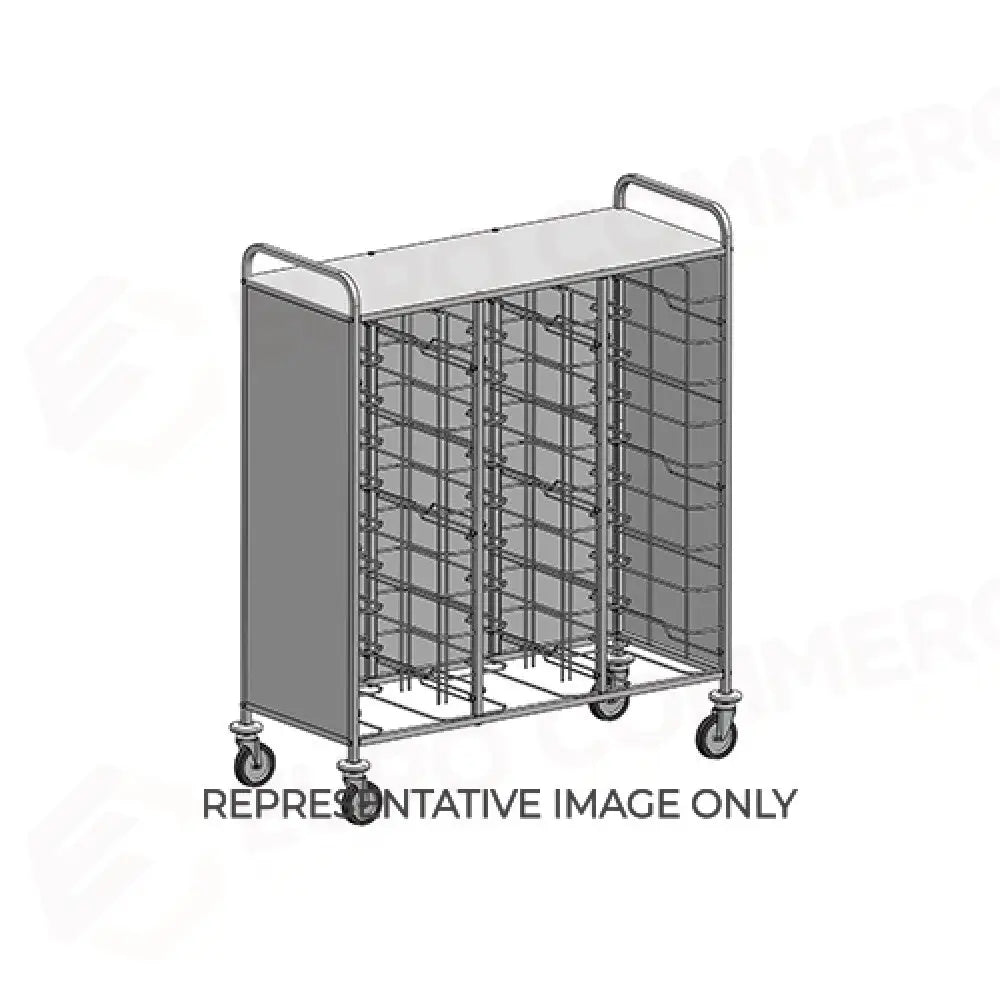 CARRELLO PORTAVASSOI PANNELLI LATERALI INOX PORTATA 30 VASSOI GN RUOTE ELASTICHE FRENATE - 1480GN-PI-E - METALCARRELLI