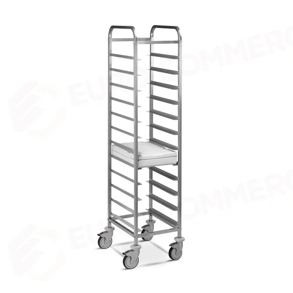 CARRELLO PORTAVASSOI PORTATA 12 VASSOI EN STRUTTURA IN TUBO QUADRO 2,5 X 2,5 CM - 1494-GN - METALCARRELLI - CARRELLI