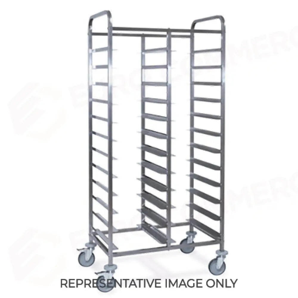 CARRELLO PORTAVASSOI PORTATA 24 VASSOI EN 2 RUOTE FRENATE - 1495-EN-F - METALCARRELLI - CARRELLI