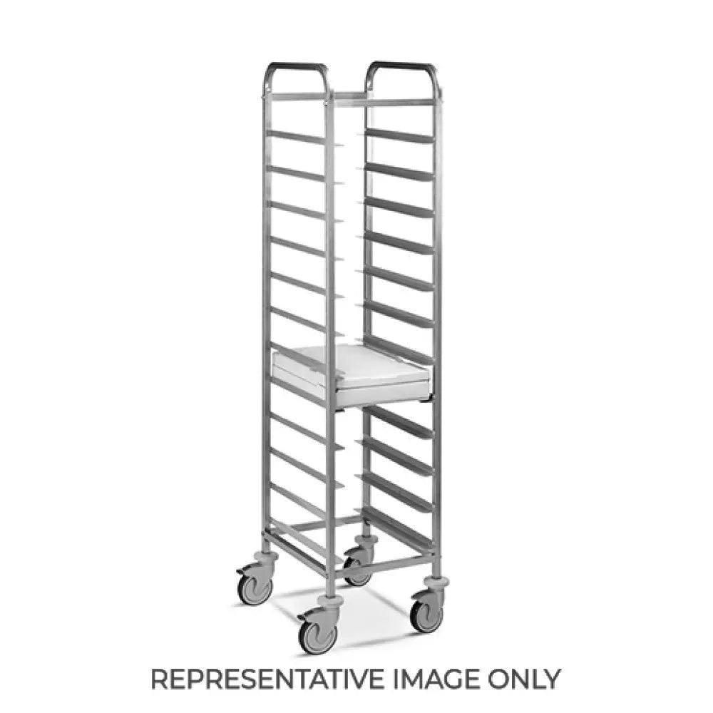 CARRELLO PORTAVASSOI PORTATA 24 VASSOI EN STRUTTURA IN TUBO QUADRO 2,5 X 2,5 CM RUOTE ELASTICHE 2 FRENATE - 1494-EN-E