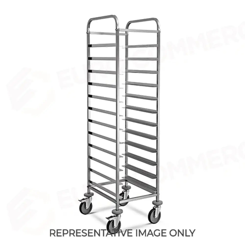 CARRELLO PORTAVASSOI PORTATA 30 VASSOI EN RUOTE ELASTICHE 2 FRENATE - 1470EN-E - METALCARRELLI - CARRELLI