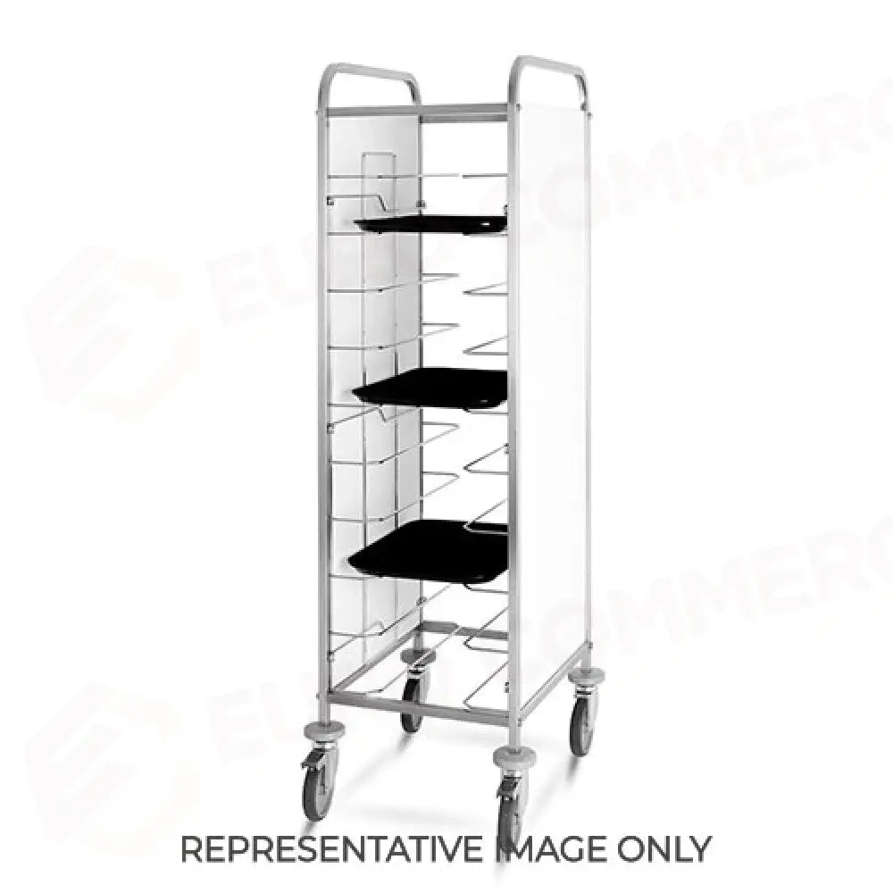 CARRELLO PORTAVASSOI UNIVERSALE PANNELLATO IN LAMIERA ELETTROZINCATA VERNICIATA BIANCA PORTATA 12 VASSOI 2 RUOTE