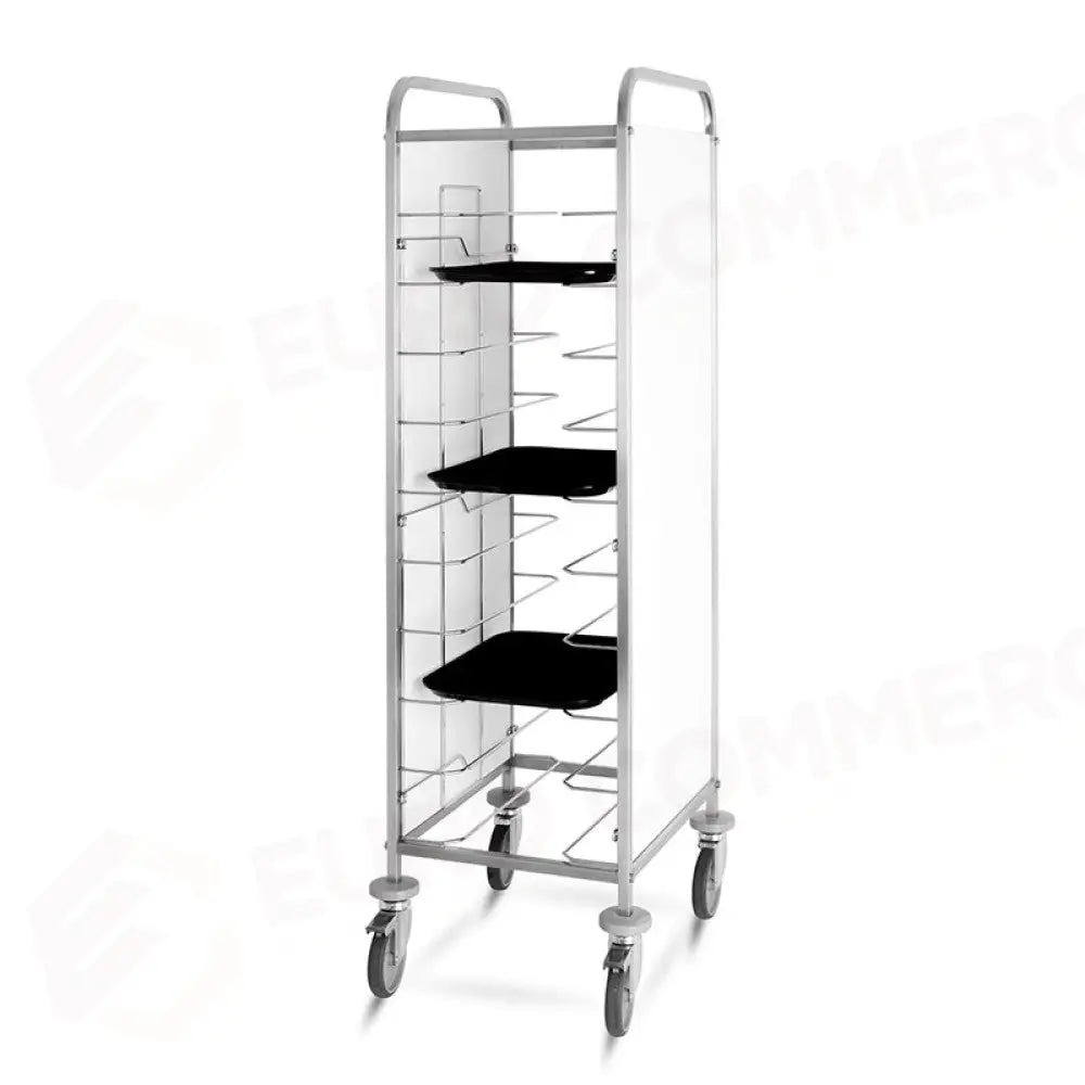 CARRELLO PORTAVASSOI UNIVERSALE PANNELLATO IN LAMIERA ELETTROZINCATA VERNICIATA BIANCA PORTATA 10 VASSOI - 1470U-PNB