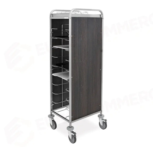 CHARIOT À PLATEAUX UNIVERSEL, PANNEAU MÉLAMINÉ, 10 PLATEAUX, TABAC - 1470U-PNT - METALCARRELLI