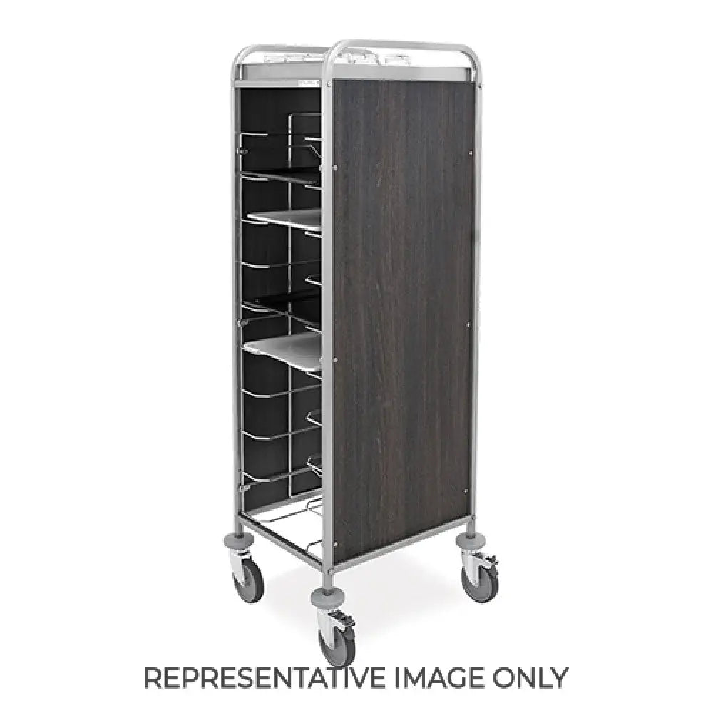 CARRELLO PORTAVASSOI UNIVERSALE PANNELLATO NOBILITATO 12 VASSOI TABACCO 2 RUOTE FRENATE - 1472U-PNT-F - METALCARRELLI