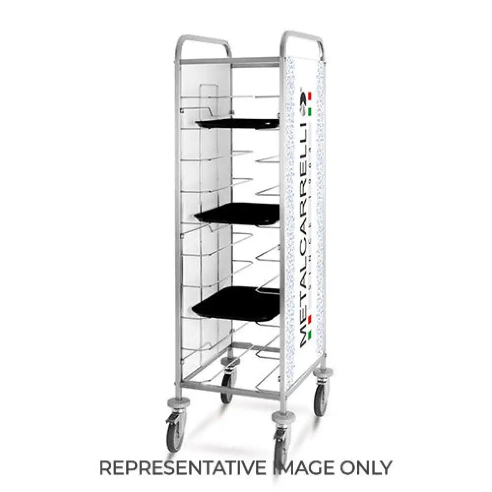 CARRELLO PORTAVASSOI UNIVERSALE PANNELLI IN LAMIERA ELETTROZINCATA VERNCIATA BIANCA PERSONALIZZABILI PORTATA 20 VASSOI