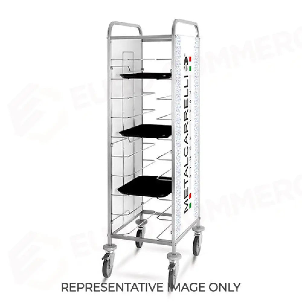 CARRELLO PORTAVASSOI UNIVERSALE PANNELLI IN LAMIERA ELETTROZINCATA VERNICIATA BIANCA PERSONALIZZABILI PORTATA 12 VASSOI