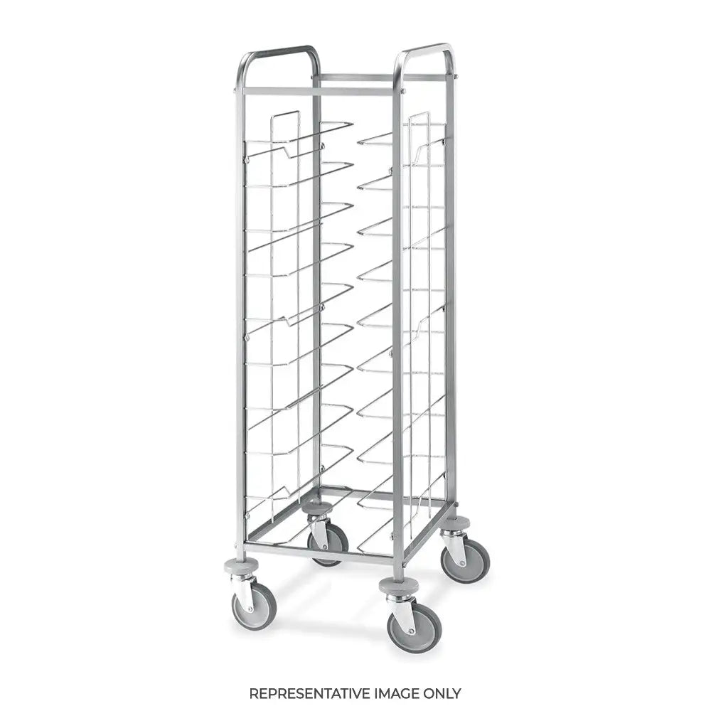 CARRELLO PORTAVASSOI UNIVERSALE PORTATA 10 VASSOI 2 RUOTE FRENATE - 1470U-F - METALCARRELLI - CARRELLI