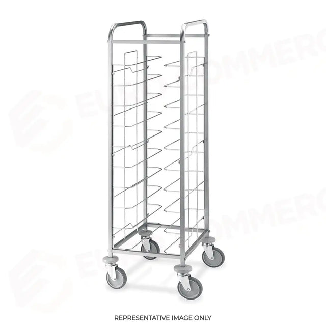 CARRELLO PORTAVASSOI UNIVERSALE, PORTATA 12 VASSOI, 2 RUOTE FRENATE - 1472U-F - METALCARRELLI