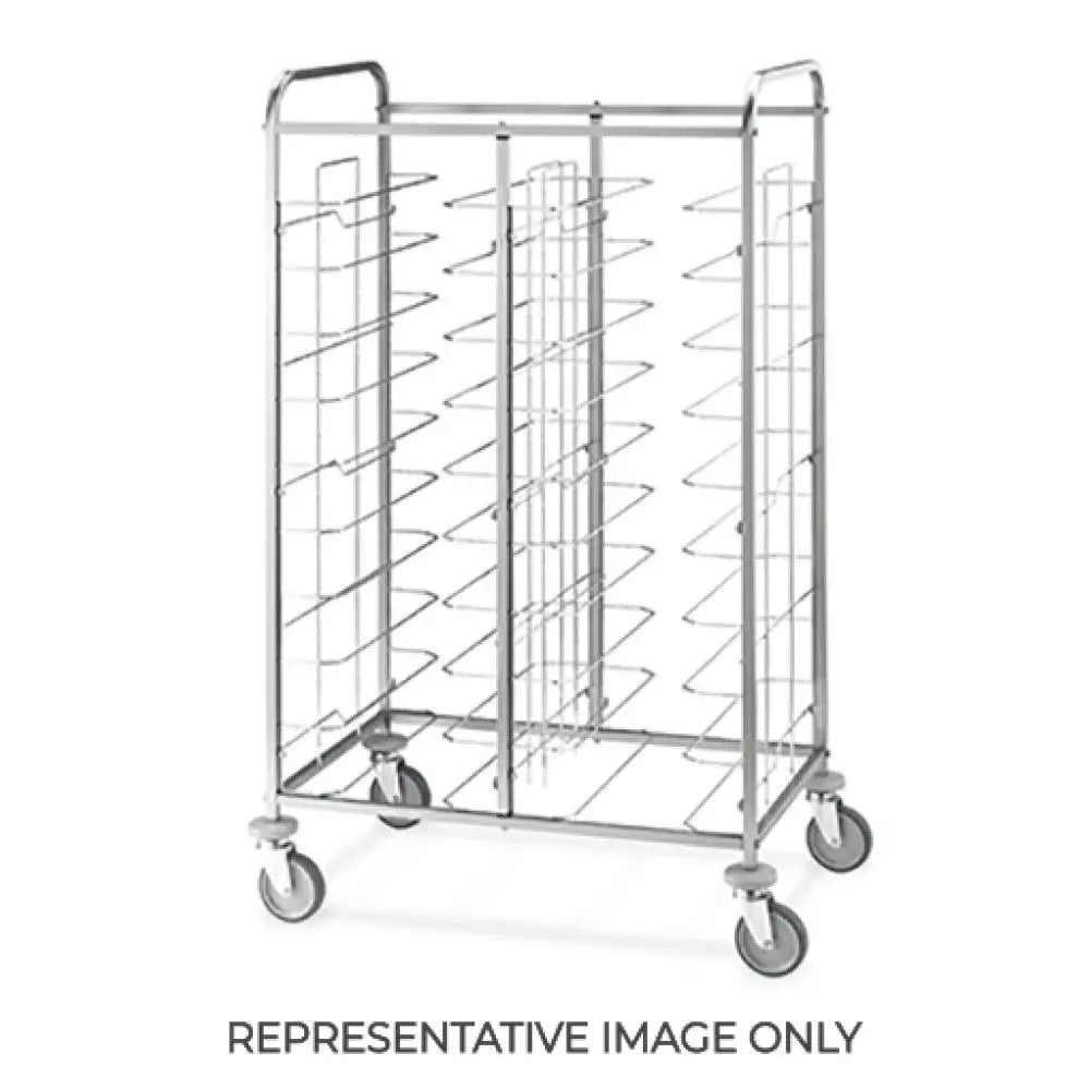 CARRELLO PORTAVASSOI UNIVERSALE PORTATA 20 VASSOI RUOTE ELASTICHE FRENATE - 1475U-E - METALCARRELLI - CARRELLI