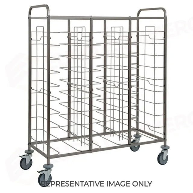 CARRELLO PORTAVASSOI UNIVERSALE, PORTATA 30 VASSOI, RUOTE ELASTICHE, FRENATE - 1480U-E - METALCARRELLI