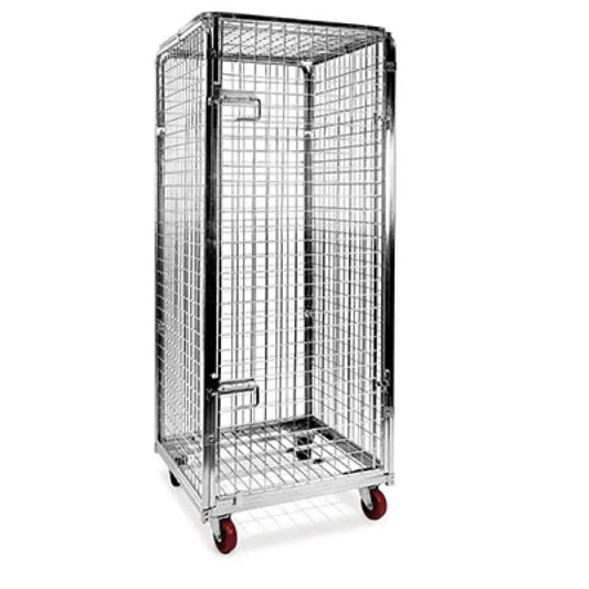 CARRELLO ’ROLL CONTAINER’ ANTIFURTO BASE 4 PARETI CAPPELLO SUPERIORE CM 70X80X180H - 1815 - METALCARRELLI - CARRELLI