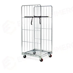 CHARIOT ROLL-CONTAINER, BASE, 2 GRILLES LATÉRALES, 2 SANGLES, CM 72X81X180H - 1812 - METALCARRELLI