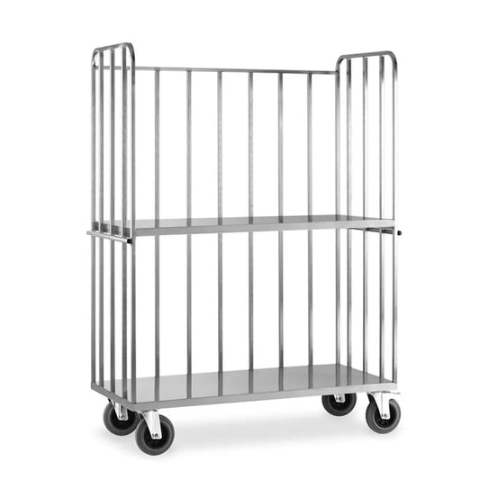 CARRELLO ’ROLL CONTAINER’ CON RIPIANO INTERMEDIO - 1833 - METALCARRELLI - CARRELLI