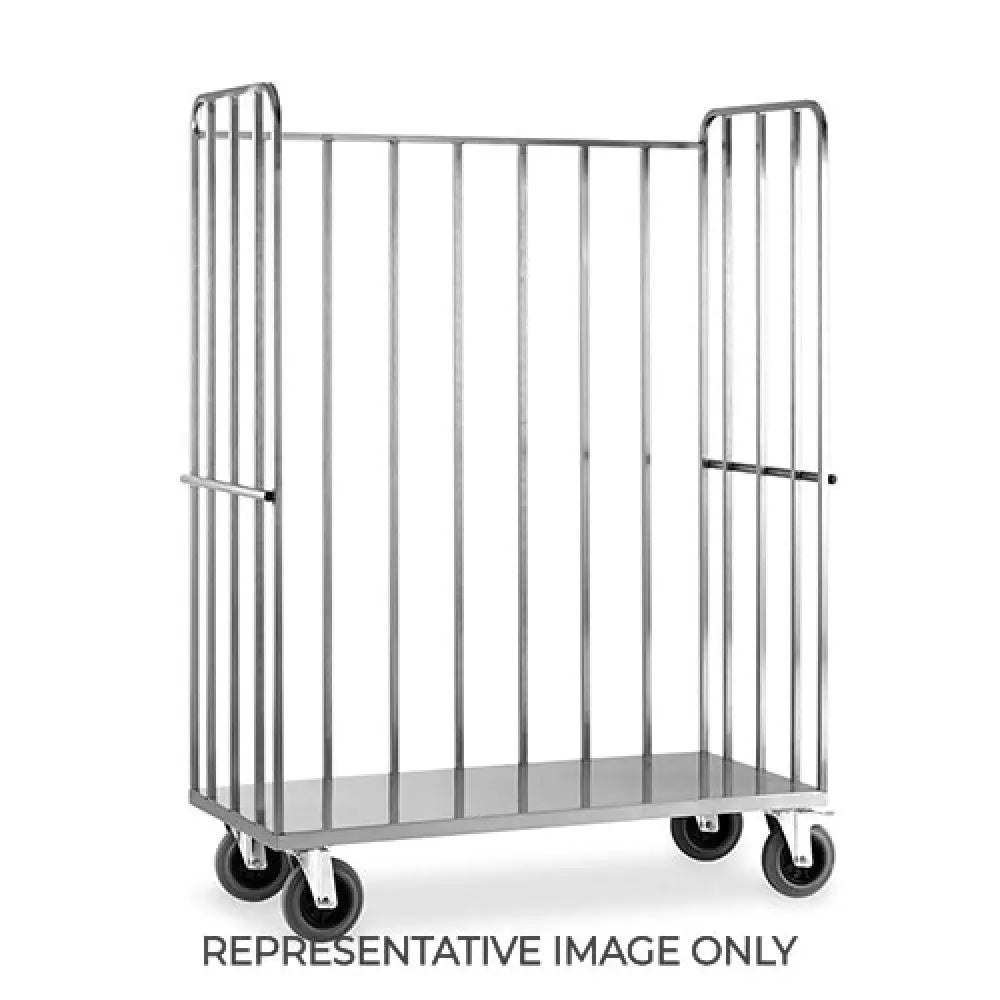 CARRELLO ’ROLL CONTAINER’ RUOTE SUPPORTO INOX ELASTICHE 2 FRENATE - 1832-EINOX - METALCARRELLI - CARRELLI