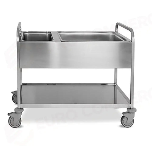 CARRELLO SBARAZZO, CON BACINELLE 2X1/2+1X2/1 GN, 1 PIANO DI SERVIZIO - 1515 - METALCARRELLI