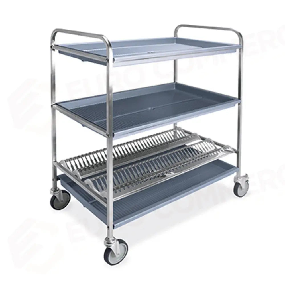 CARRELLO SCOLAPIATTI E BICCHIERI 1 PIANO SCOLAPIATTI 2 PIANI SCOLABICCHIERI CM 102 PER DIAM. PIATTI 16/26 - 5024