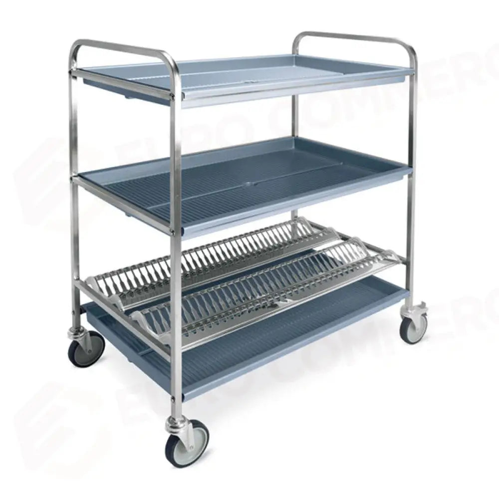 CARRELLO SCOLAPIATTI E BICCHIERI 1 PIANO SCOLAPIATTI 2 PIANI SCOLABICCHIERI CM 102 PER DIAM. PIATTI 16/32 - 5038