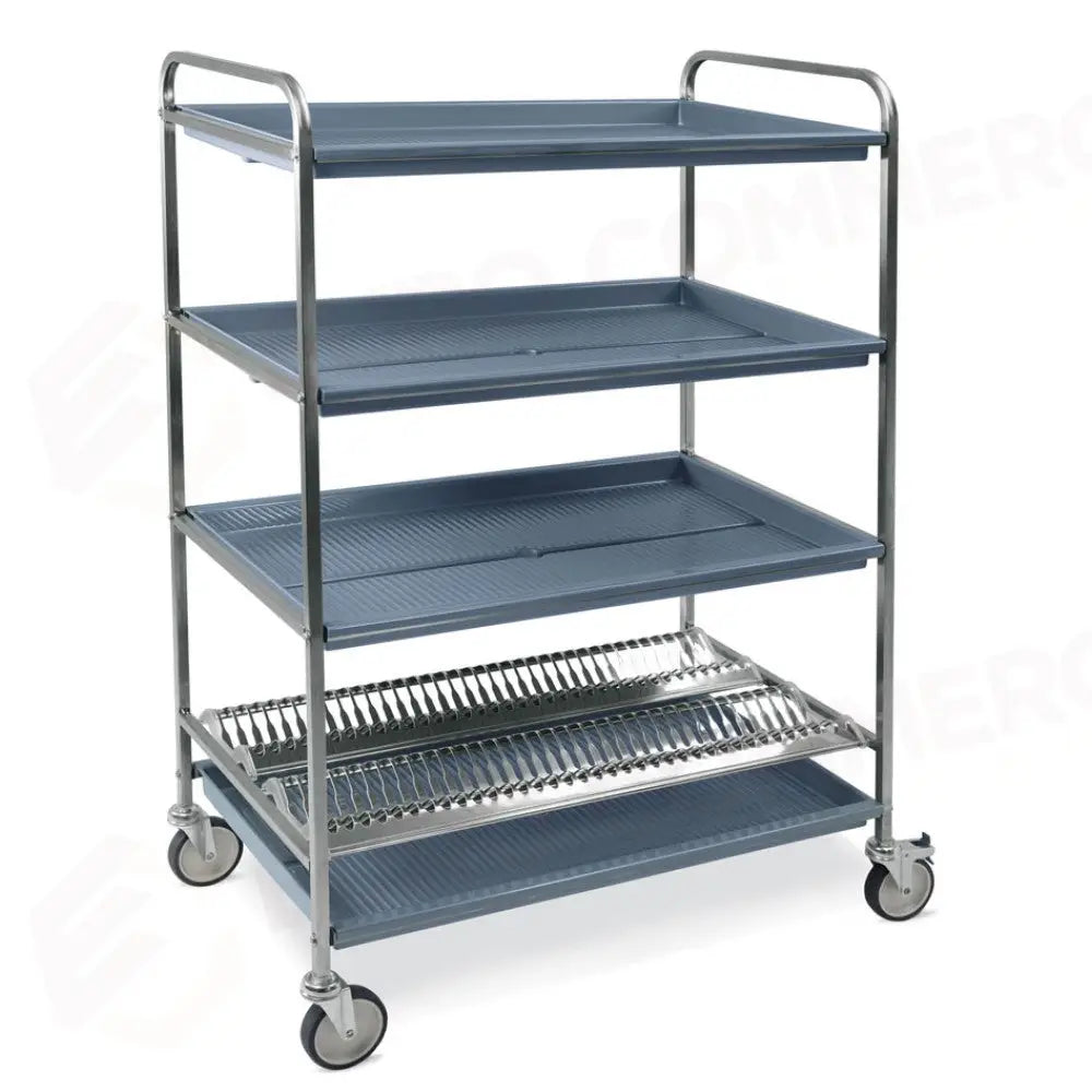 CARRELLO SCOLAPIATTI E BICCHIERI 1 PIANO SCOLAPIATTI 3 PIANI SCOLABICCHIERI CM 102 - 5032 - METALCARRELLI - CARRELLI
