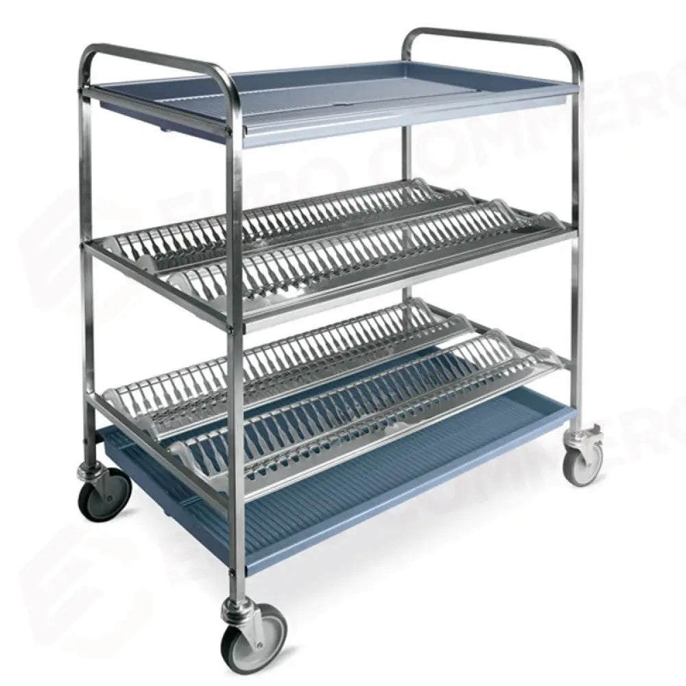 CARRELLO SCOLAPIATTI E BICCHIERI 2 PIANI SCOLAPIATTI 1 PIANO SCOLABICCHIERI CM 102 PER DIAM. PIATTI 16/26 - 5022