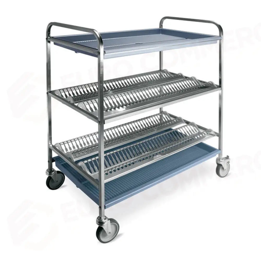 CARRELLO SCOLAPIATTI E BICCHIERI 2 PIANI SCOLAPIATTI 1 PIANO SCOLABICCHIERI CM 87 - 5004 - METALCARRELLI - CARRELLI