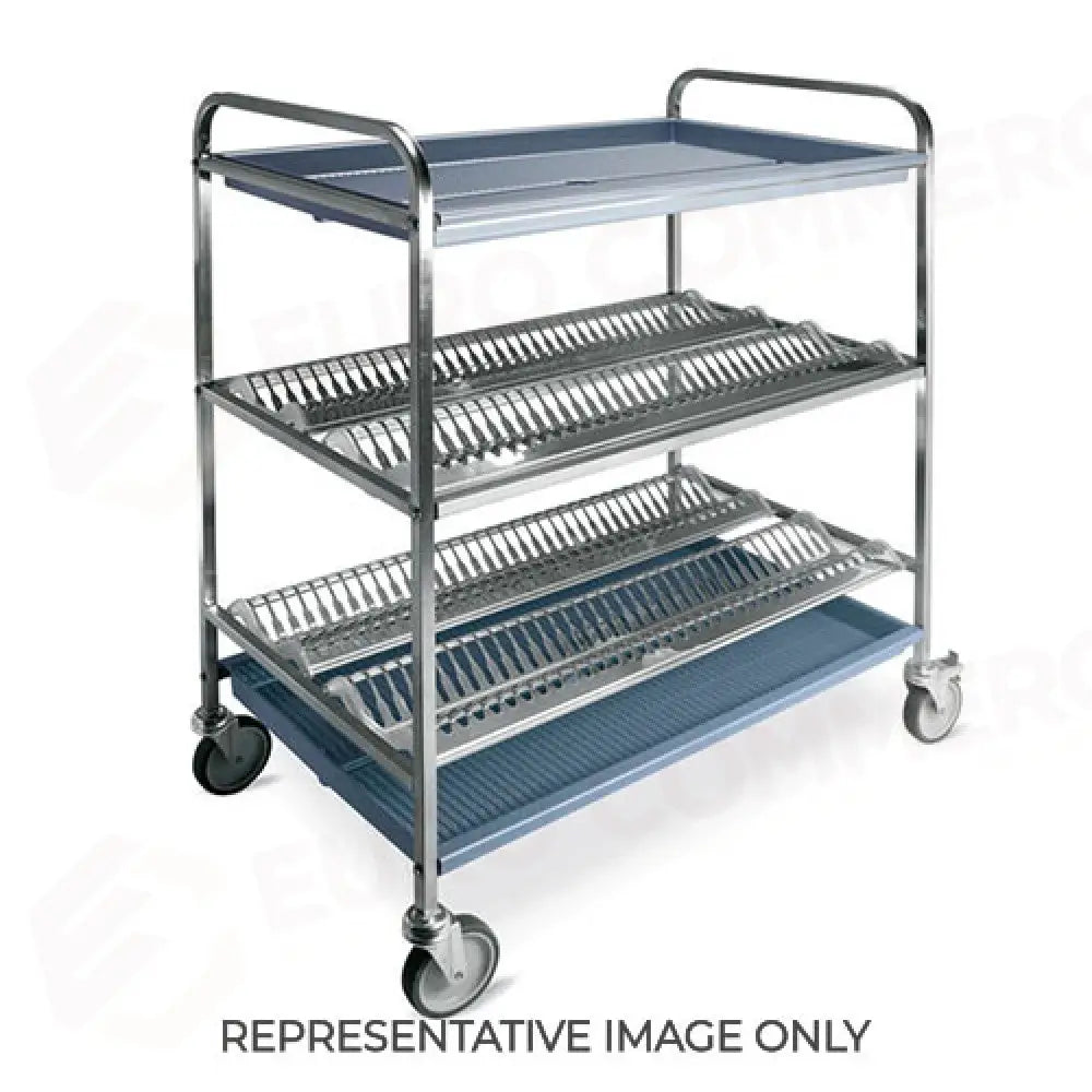 CARRELLO SCOLAPIATTI E BICCHIERI 2 PIANI SCOLAPIATTI CM 1 PIANO SCOLABICCHIERI CM 87 2 RUOTE FRENATE - 5004-F