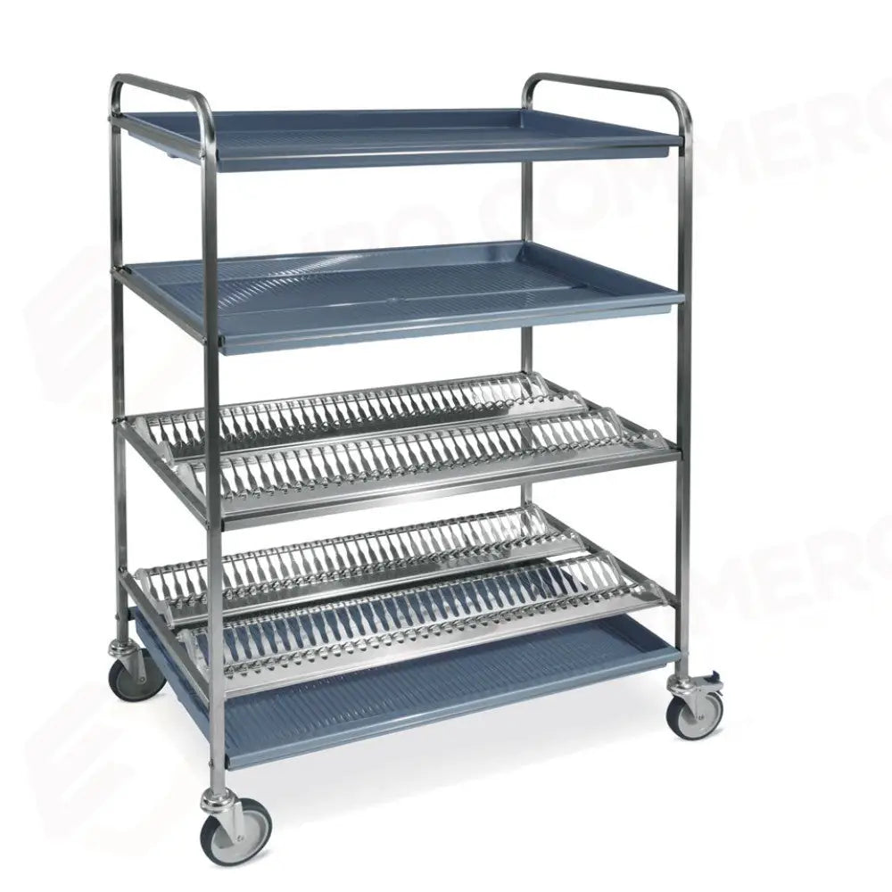 CARRELLO SCOLAPIATTI E BICCHIERI 2 PIANI SCOLAPIATTI 2 PIANI SCOLABICCHIERI CM 102 - 5030 - METALCARRELLI - CARRELLI