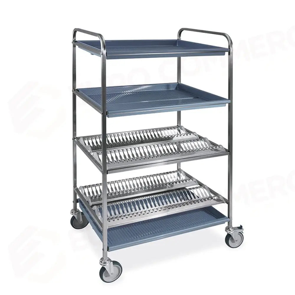 CARRELLO SCOLAPIATTI E BICCHIERI 2 PIANI SCOLAPIATTI 2 PIANI SCOLABICCHIERI CM 87 - 5016 - METALCARRELLI - CARRELLI