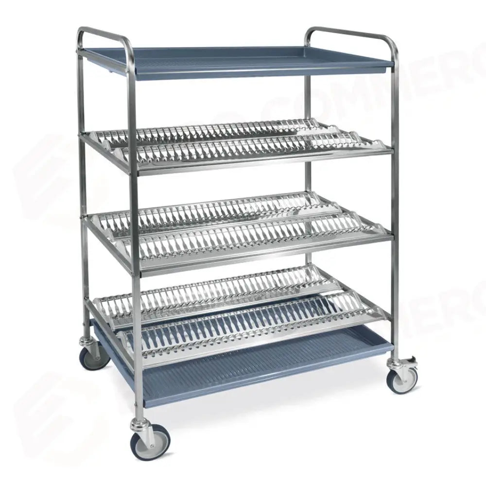 CARRELLO SCOLAPIATTI E BICCHIERI 3 PIANI SCOLAPIATTI 1 PIANO SCOLABICCHIERI CM 102 - 5028 - METALCARRELLI - CARRELLI