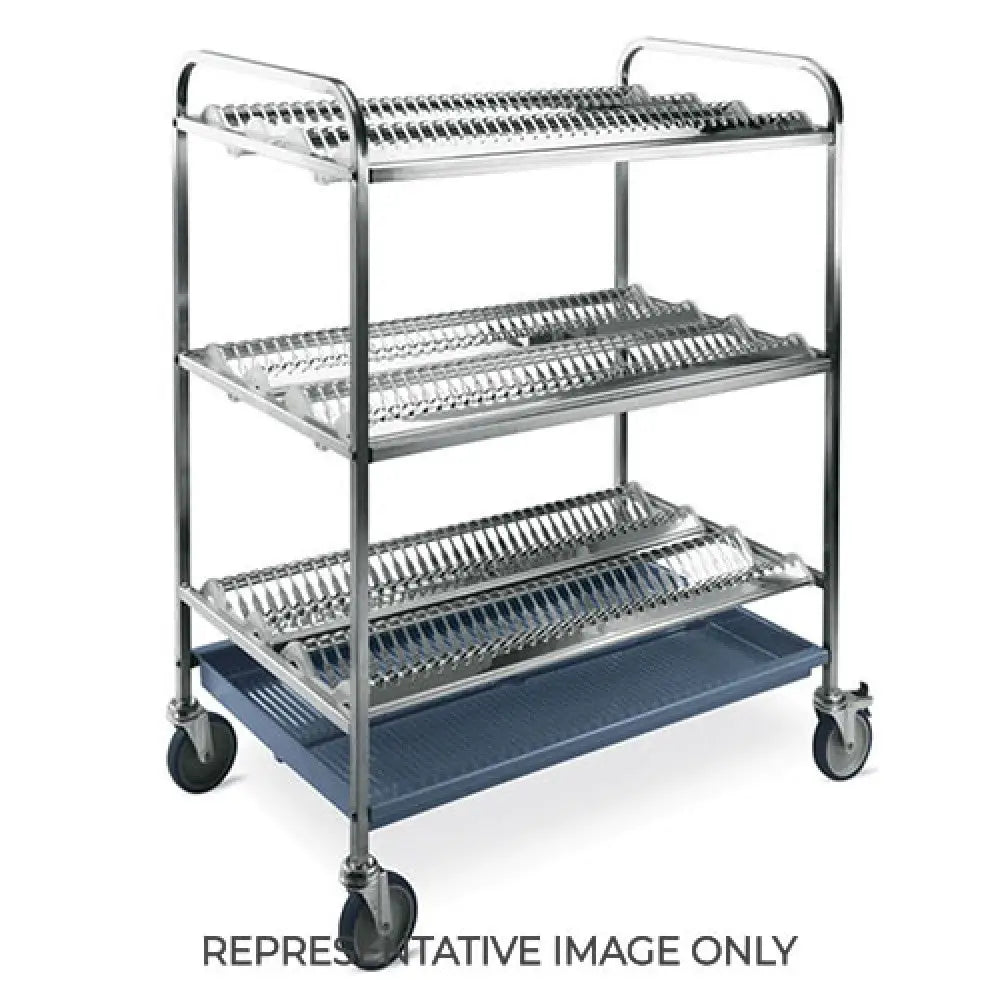 CARRELLO SCOLAPIATTI E BICCHIERI 3 PIANI SCOLAPIATTI CM 102 PER DIAM. PIATTI 16/26 2 RUOTE FRENATE - 5020