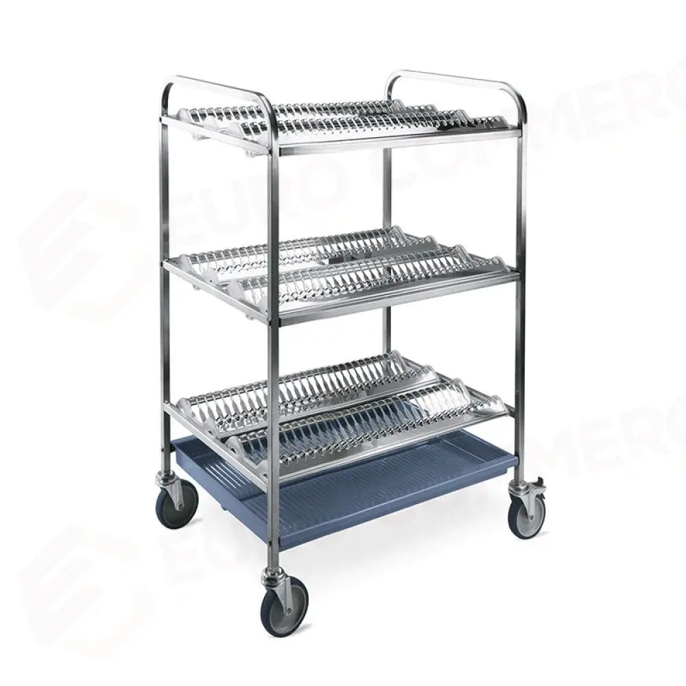 CARRELLO SCOLAPIATTI E BICCHIERI 3 PIANI SCOLAPIATTI CM 87 - 5002 - METALCARRELLI - CARRELLI