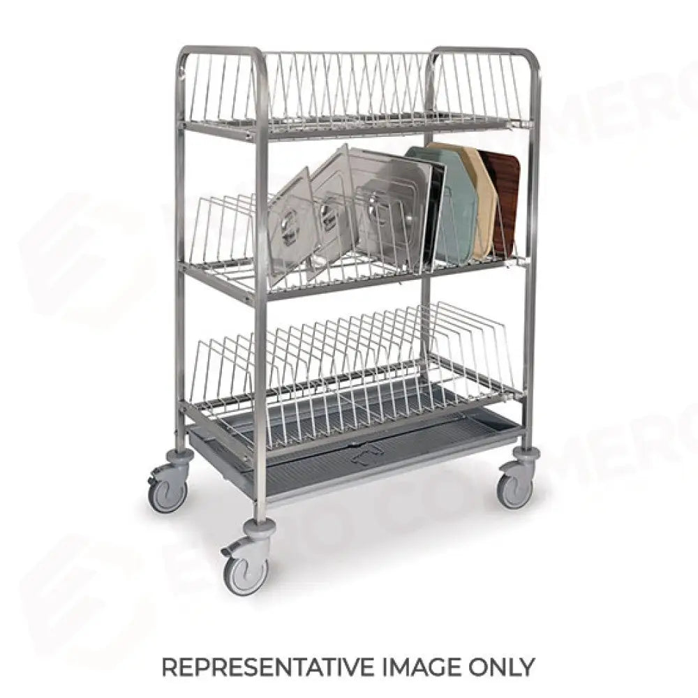 CARRELLO SCOLAVASSOI/SCOLACOPERCHI 2 RUOTE FRENATE - 2264-F - METALCARRELLI - CARRELLI