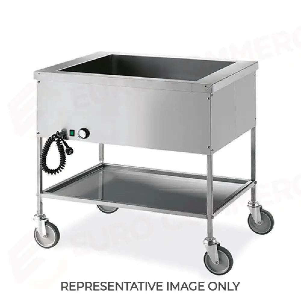 CARRELLO TERMICO 2X GN 1/1 BAGNOMARIA 2 RUOTE FRENATE - 1396-F - METALCARRELLI - CARRELLI