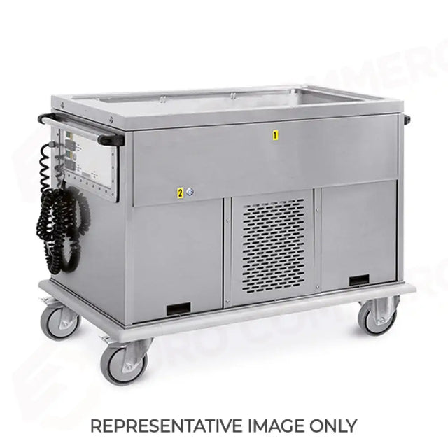 CARRELLO TERMICO, 2XGN 1/1, VASCHE SEPARATE, 1 VANO FREDDO, RUOTE ELASTICHE - 7370A0F1-E - METALCARRELLI