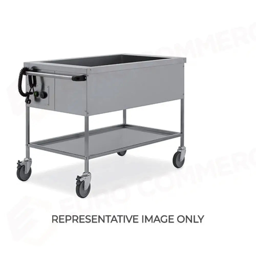 CARRELLO TERMICO 3X GN 1/1 BAGNOMARIA 2 RUOTE FRENATE - 1397-F - METALCARRELLI - CARRELLI