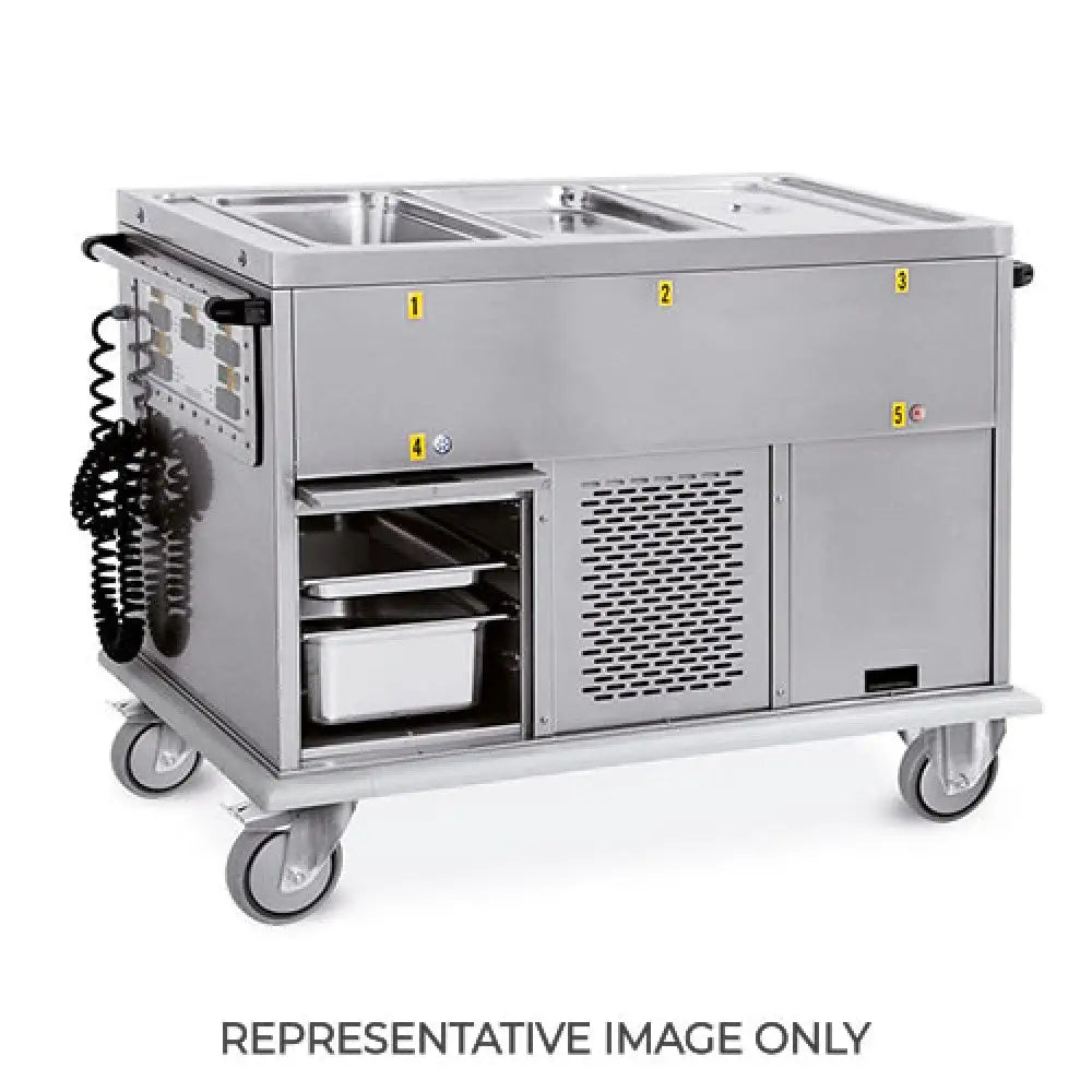 CARRELLO TERMICO 3XGN 1/1 VASCHE SEPARATE 2 VANI FREDDI COPERCHI APRIBILI A 180° RUOTE ELASTICHE - 7375A0F2-E