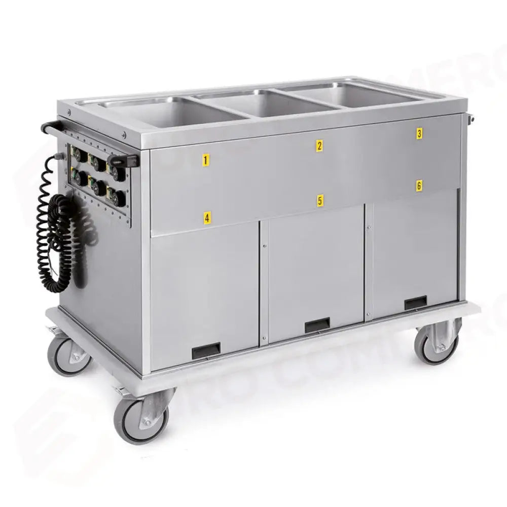 CARRELLO TERMICO 3XGN 1/1 VASCHE SEPARATE 3 VANI CALDI - 7375A3 - METALCARRELLI - CARRELLI